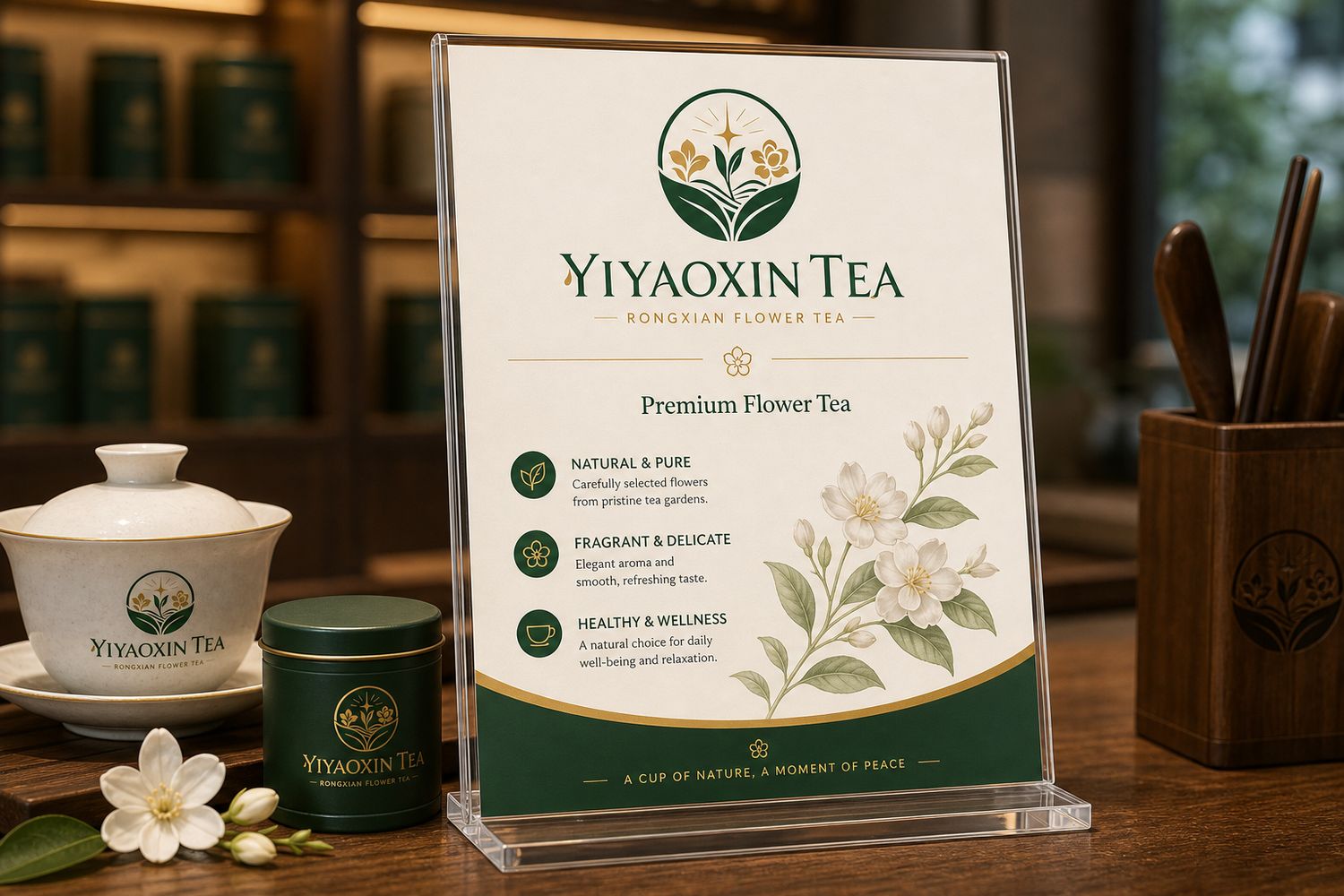 Yiyaoxin Tea counter display VI