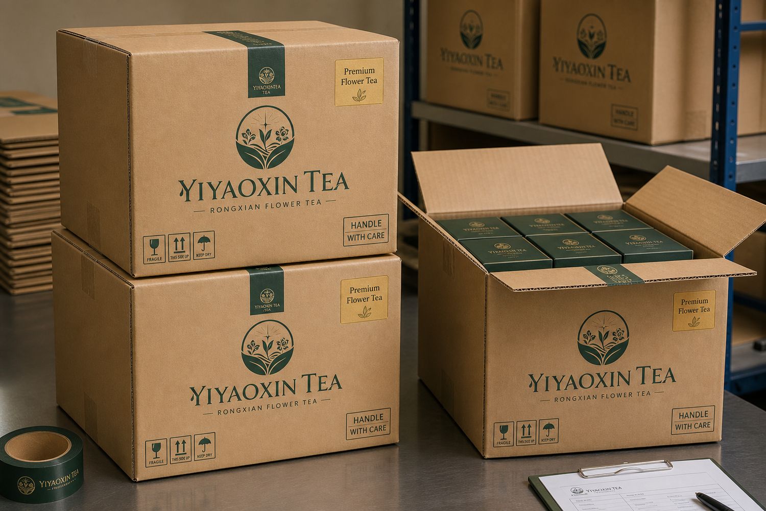 Yiyaoxin Tea branded shipping carton